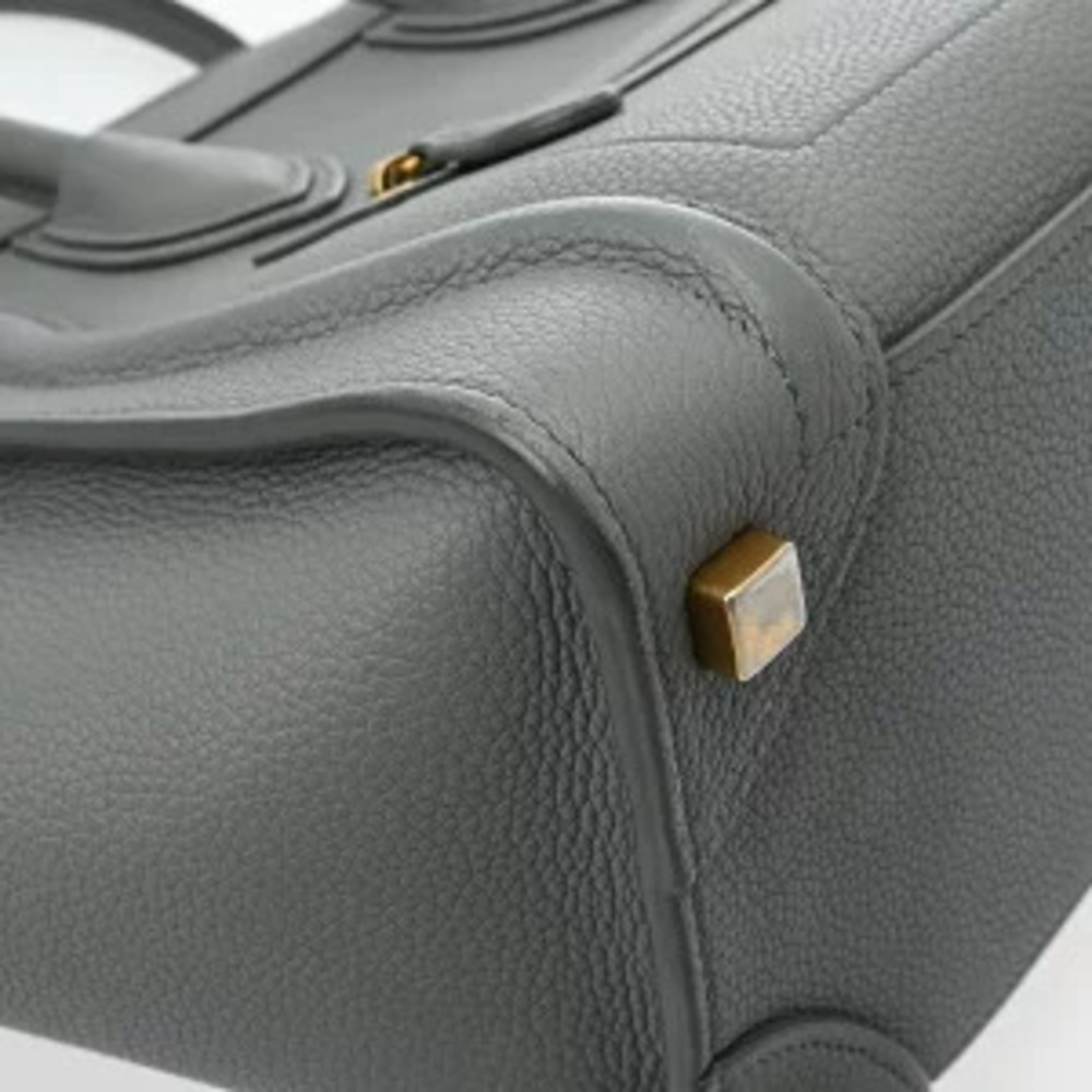 Celine Luggage Corduroy Drummed Calf Leather Handbag - Picture 5 of 9